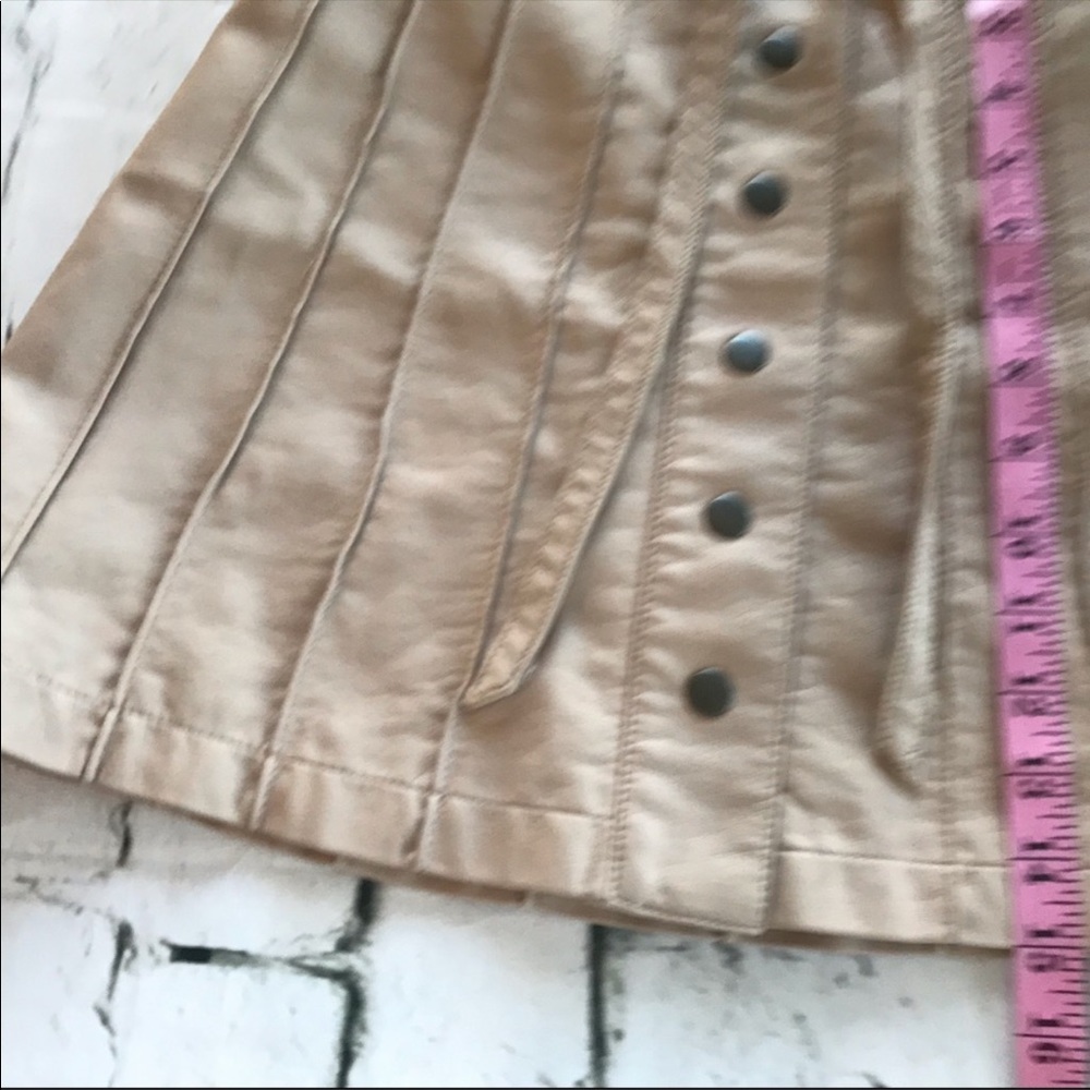 NWT Free People Vegan Faux Leather Mini Skirt Pink Tan Size 0 - Picture 10 of 12